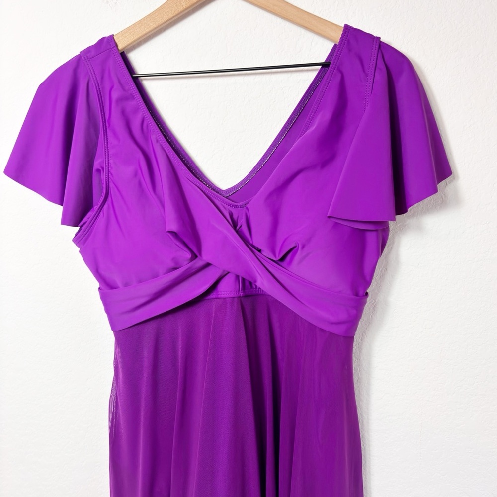 BLOOMING JELLY PURPLE ONE PIECE SWIMSUIT DRESS PLUS SIZE XXL BRAND NEW - Picture 6 of 6